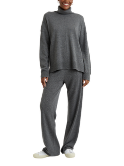 Chinti & Parker Relaxed Wool Cashmere Roll Neck Jumper, Grey, Grey