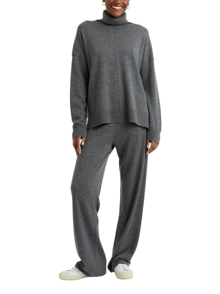 Chinti & Parker Relaxed Wool Cashmere Roll Neck Jumper, Grey, Grey