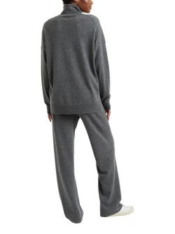 Chinti & Parker Relaxed Wool Cashmere Roll Neck Jumper, Grey - view 2, Grey