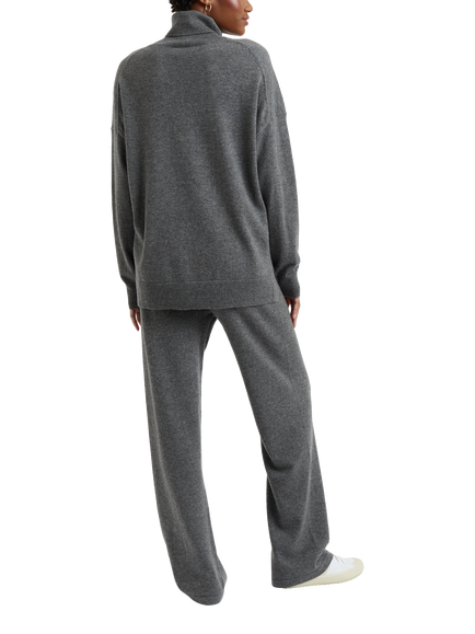Chinti & Parker Relaxed Wool Cashmere Roll Neck Jumper, Grey - view 2, Grey
