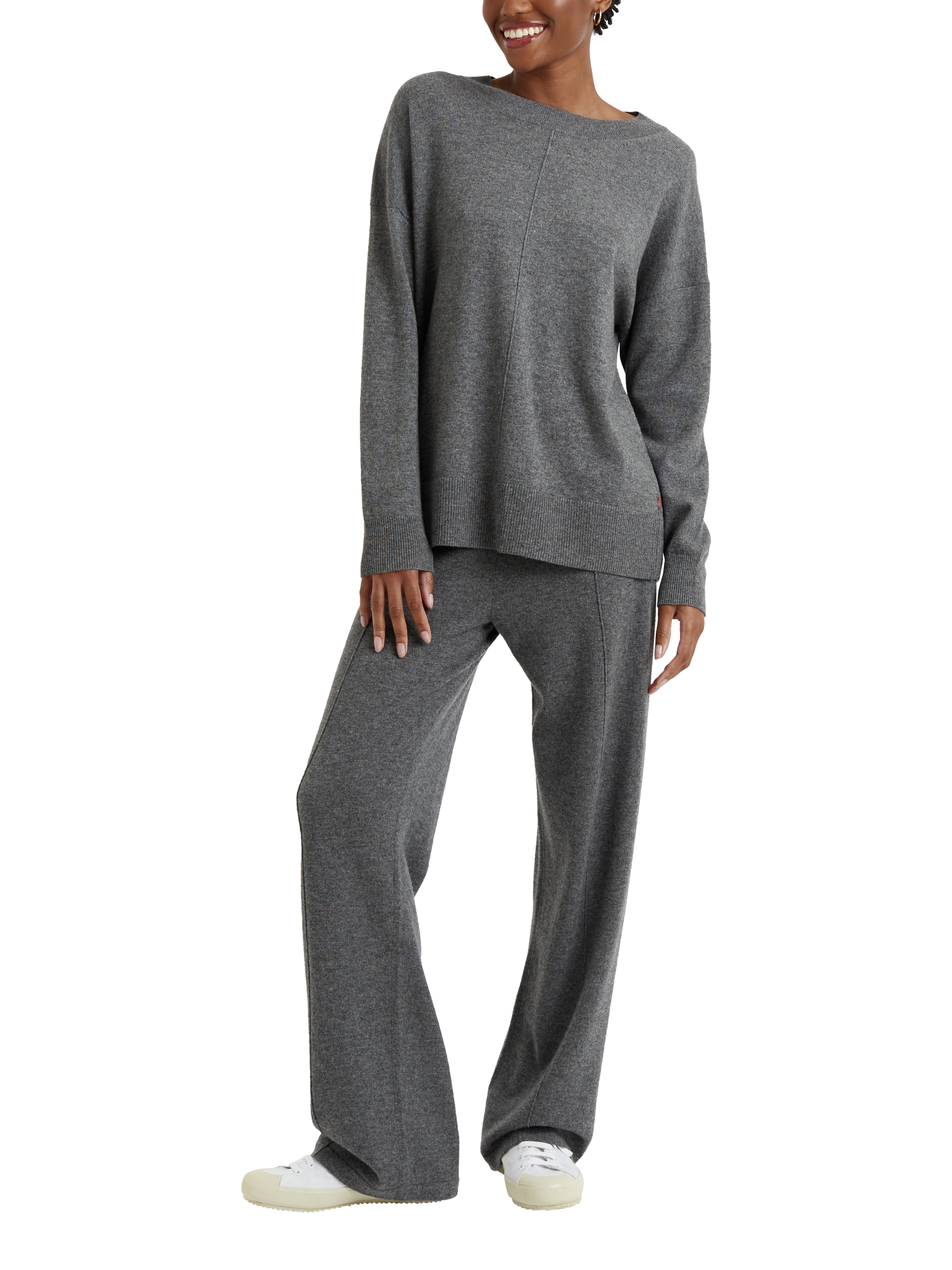 Product image 1 of 3, which shows Chinti & Parker Slouchy Wool Cashmere Jumper, Grey, XS