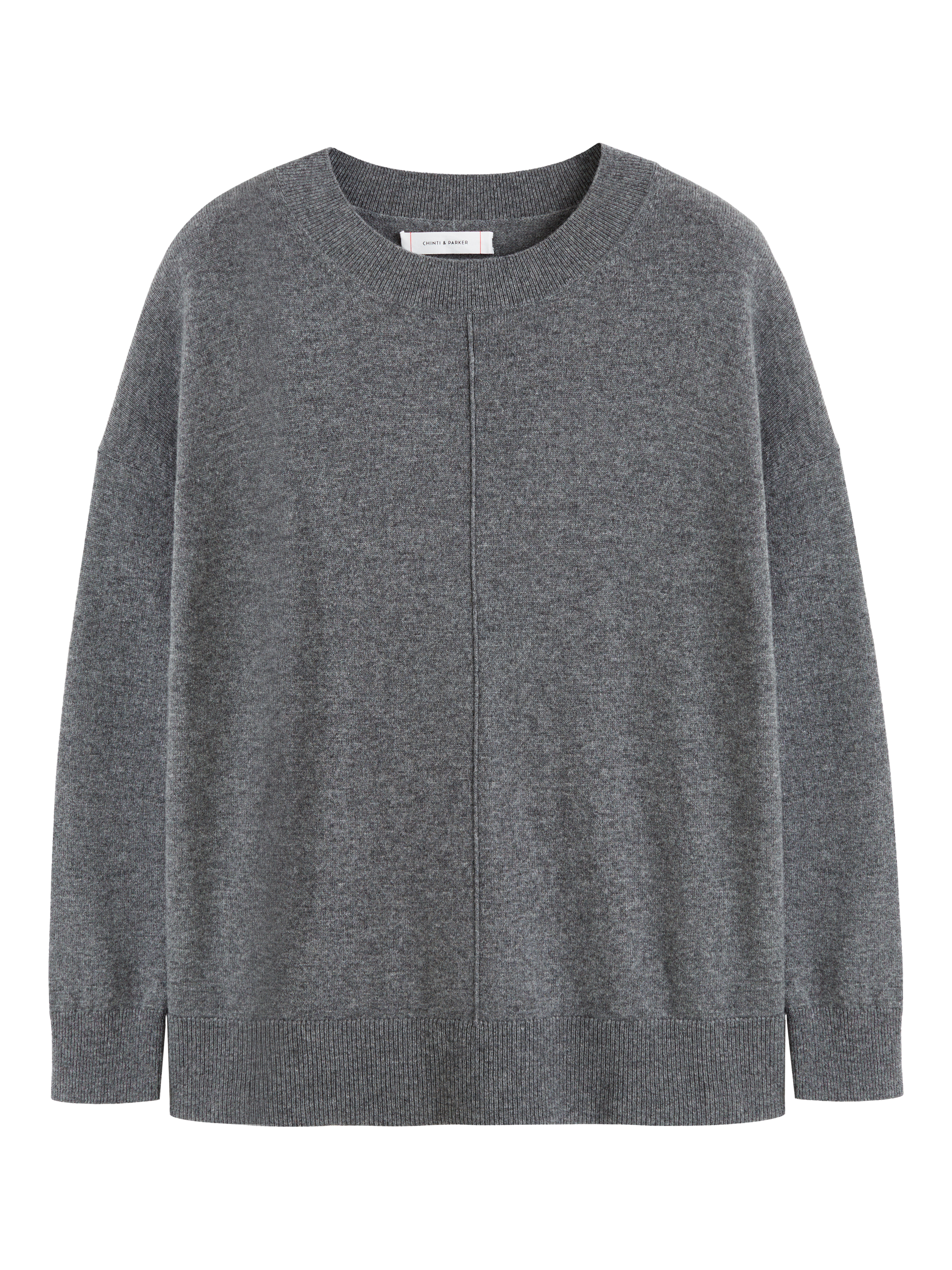 Product image 3 of 3, which shows Chinti & Parker Slouchy Wool Cashmere Jumper, Grey, XS