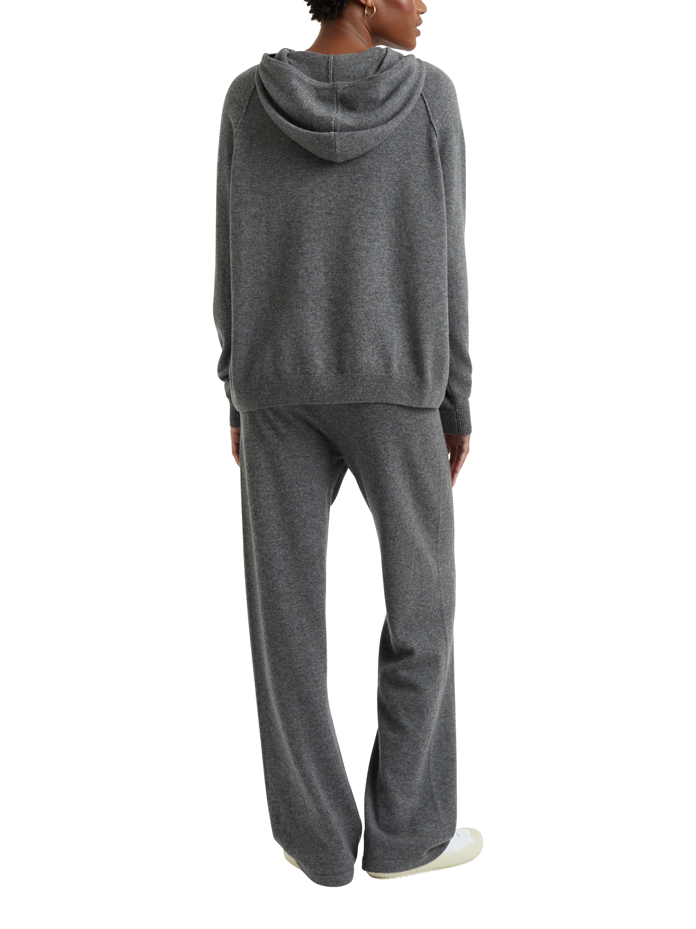 Product image 2 of 3, which shows Chinti & Parker Boxy Wool Cashmere Hoodie, Grey, XS