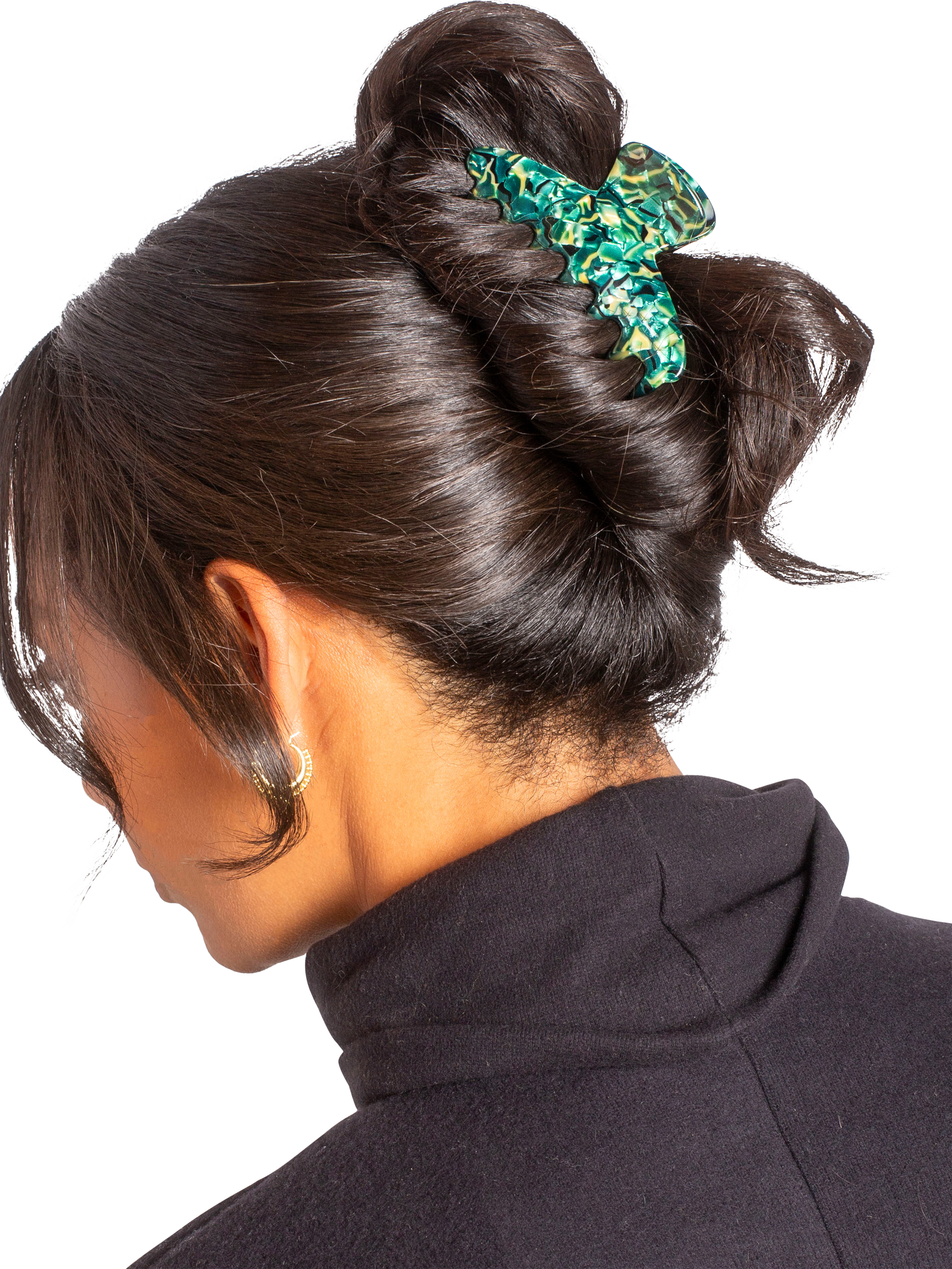 Product image 5 of 5, which shows Bloom & Bay Agnes Claw Hiar Clip, Green