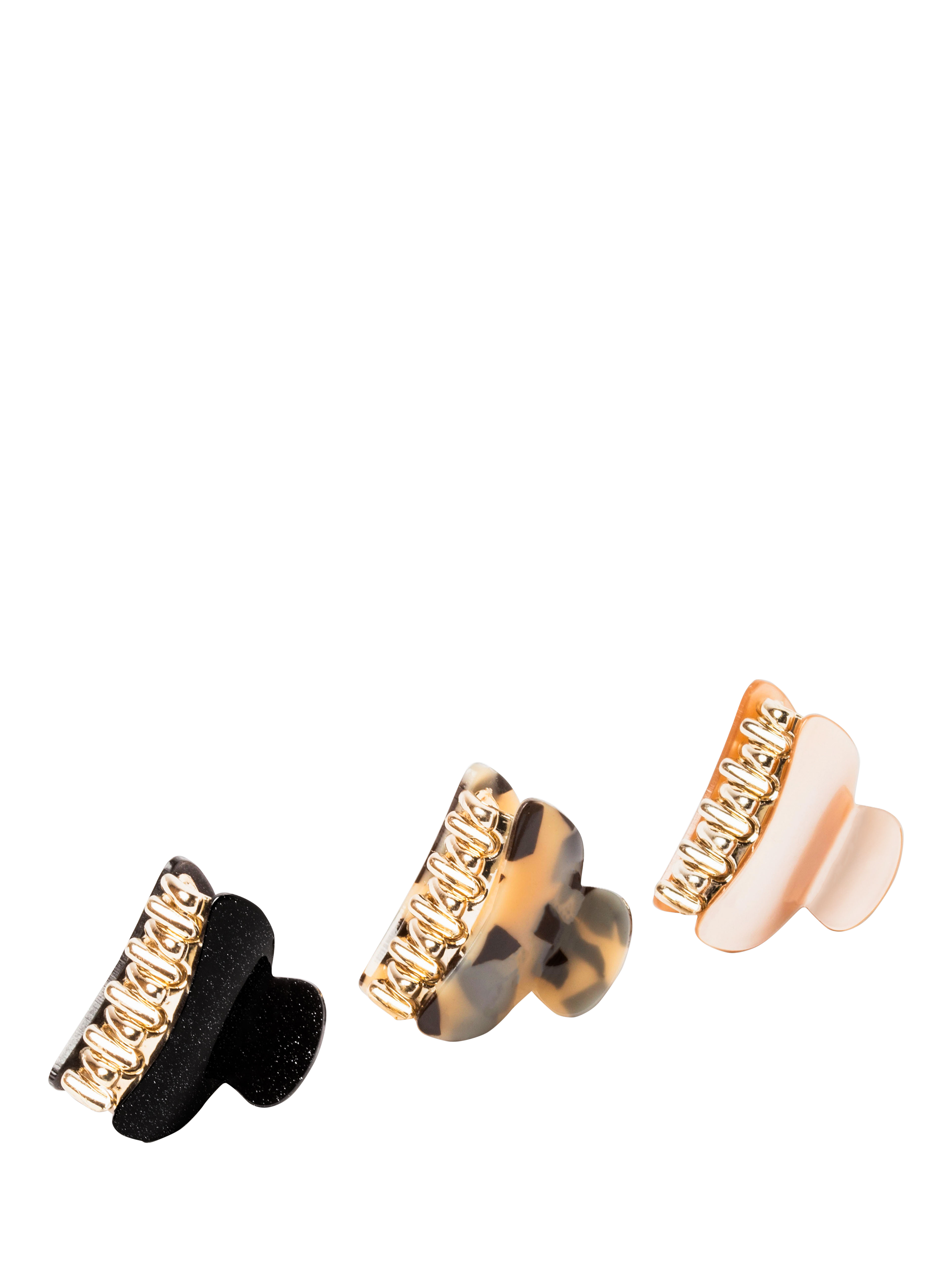 Product image 1 of 5, which shows Bloom & Bay Maya Claw Hair Clips, Set of 3, Black/Multi