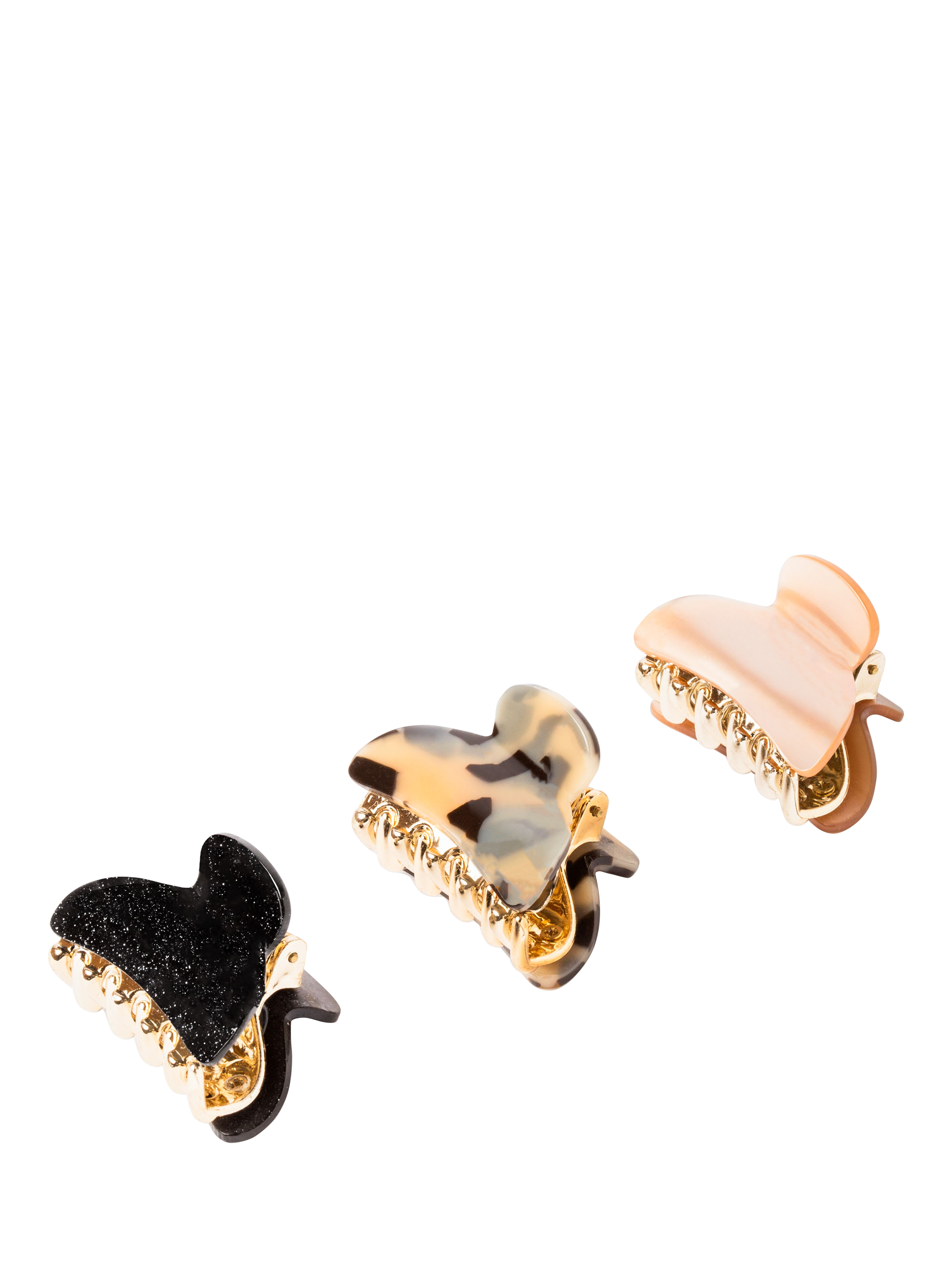 Product image 2 of 5, which shows Bloom & Bay Maya Claw Hair Clips, Set of 3, Black/Multi