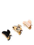 Bloom & Bay Maya Claw Hair Clips, Set of 3, Black/Multi