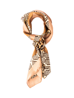 Bloom & Bay Leia Animal Print Satin Scarf, Brown/Multi, Brown/Multi