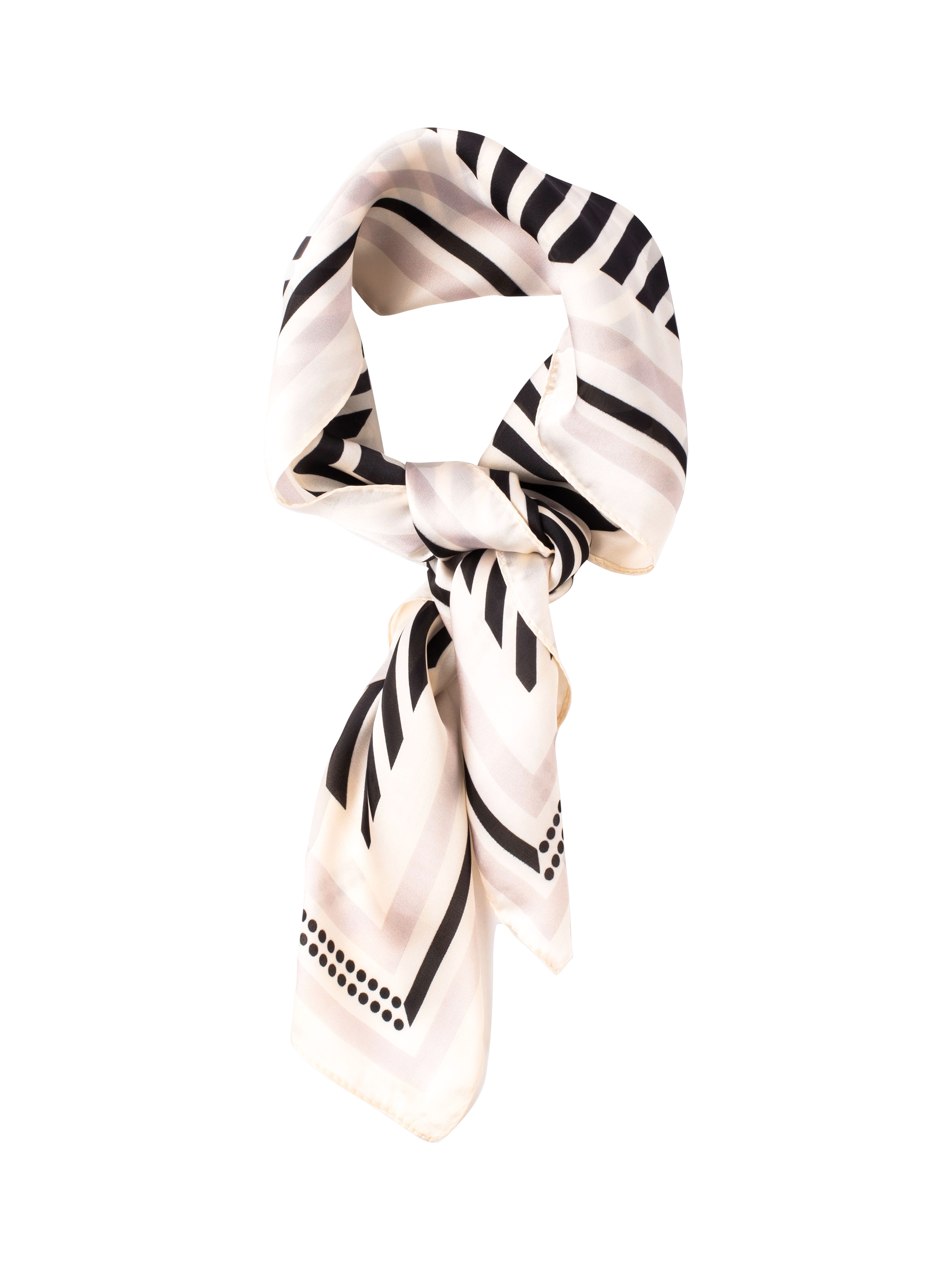 Black white silk scarf discount
