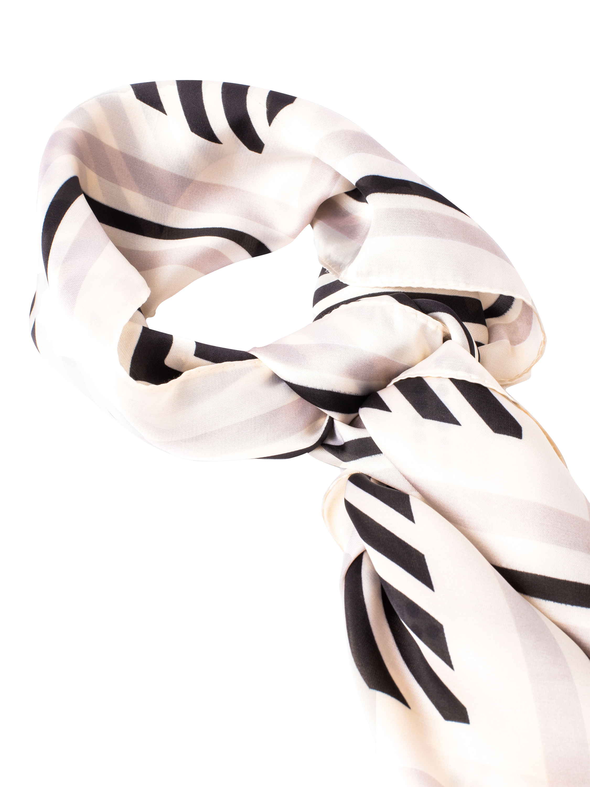 Product image 2 of 6, which shows Bloom & Bay Iris Monochrome Satin Scarf, Black/White
