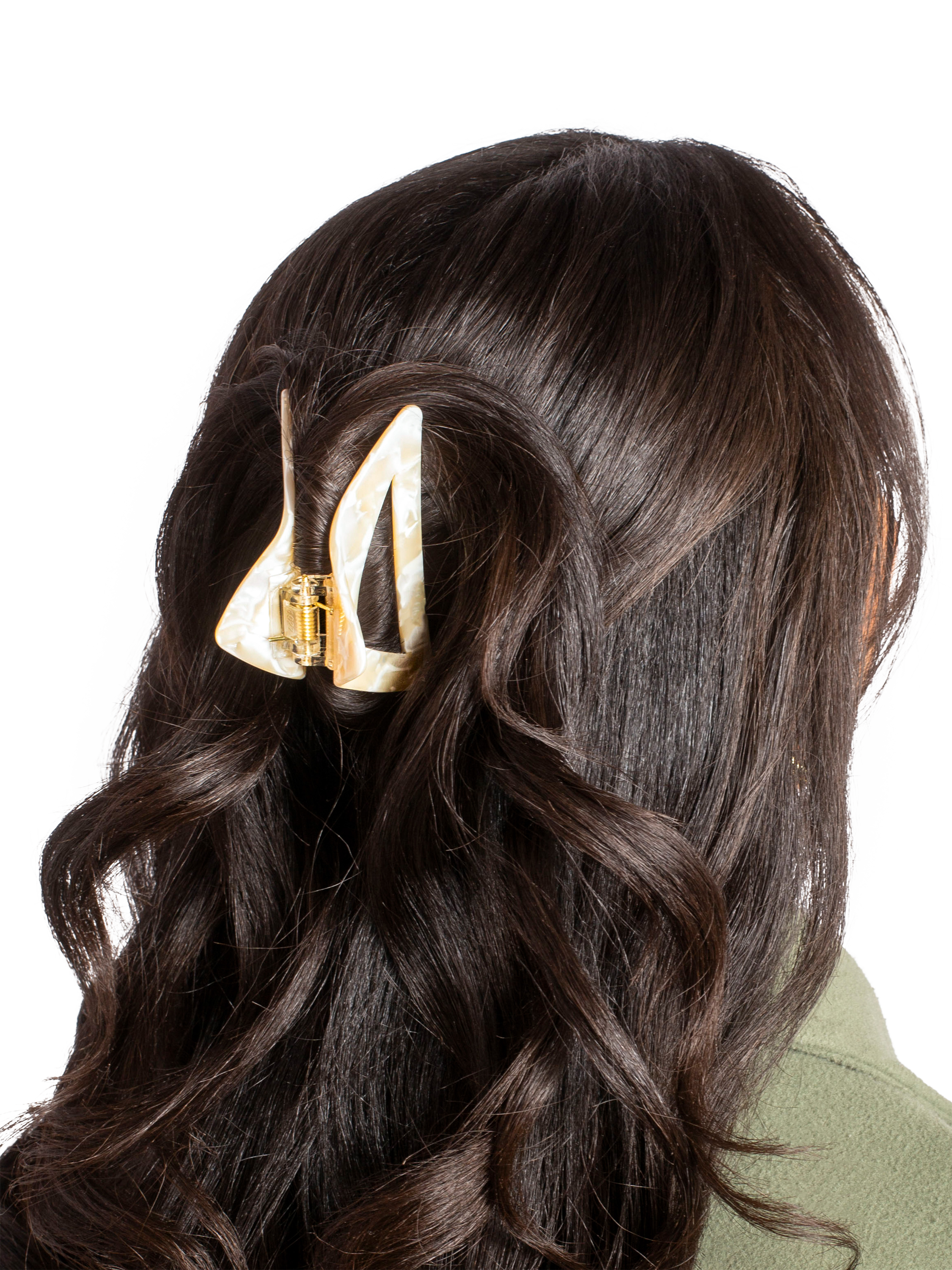 Product image 4 of 5, which shows Bloom & Bay Mimi Large Tortoiseshell Hair Claw, Cream, One Size