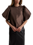 Malina Cleo Puff Sleeve Top, Chocolate