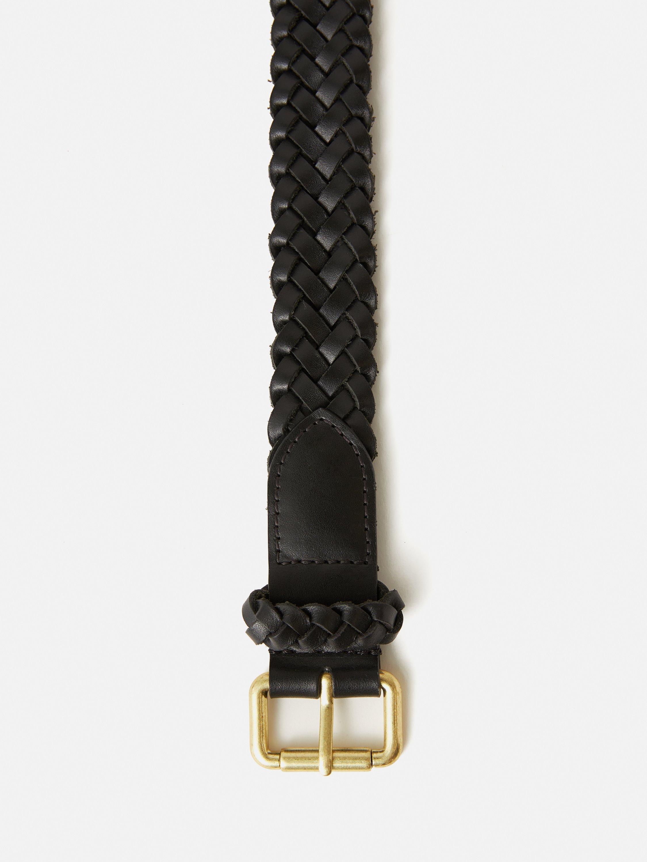 Product image 2 of 5, which shows Jigsaw Woven Leather Belt, Black, S