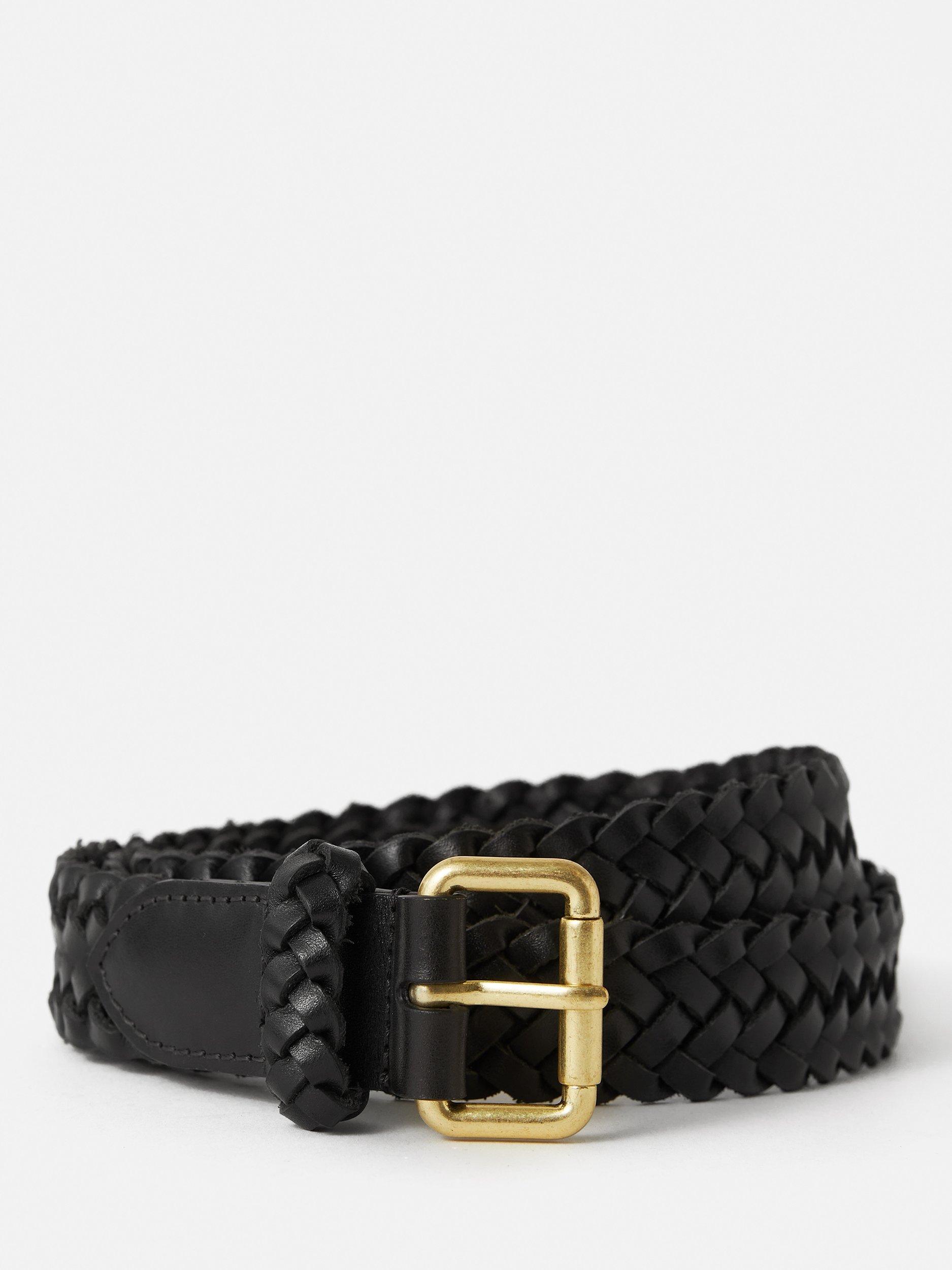 Product image 3 of 5, which shows Jigsaw Woven Leather Belt, Black, S