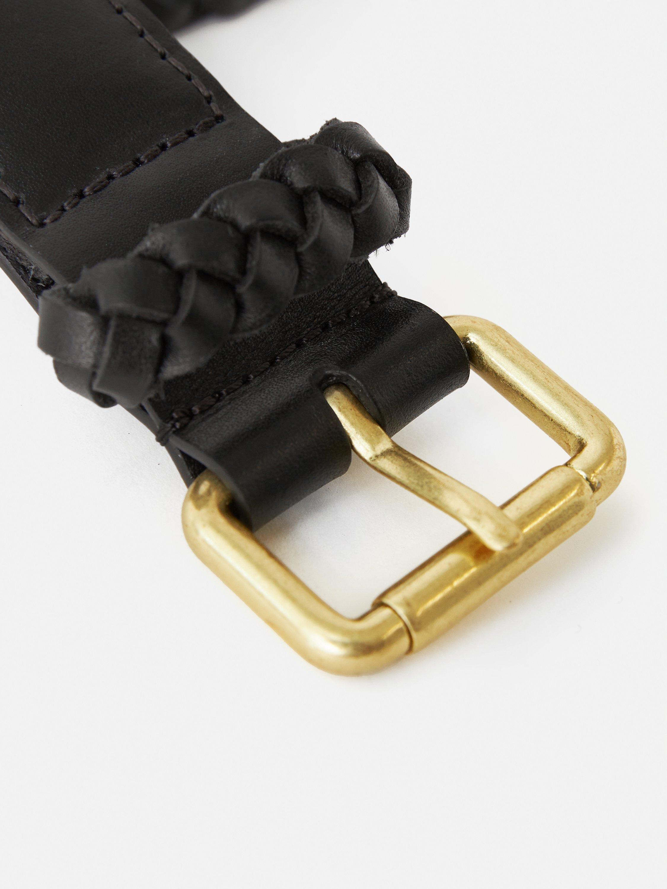 Product image 4 of 5, which shows Jigsaw Woven Leather Belt, Black, S