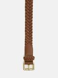 Jigsaw Woven Leather Belt, Tan