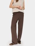 Saint Tropez Mila Knitted Wide Leg Trousers, Dark Oak Melange