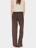Saint Tropez Mila Knitted Wide Leg Trousers, Dark Oak Melange
