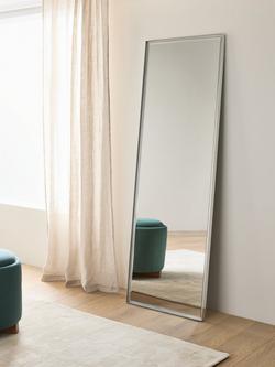 John Lewis Hoxton Metal Rectangular Wall Mirror - view 2, Polished Aluminium