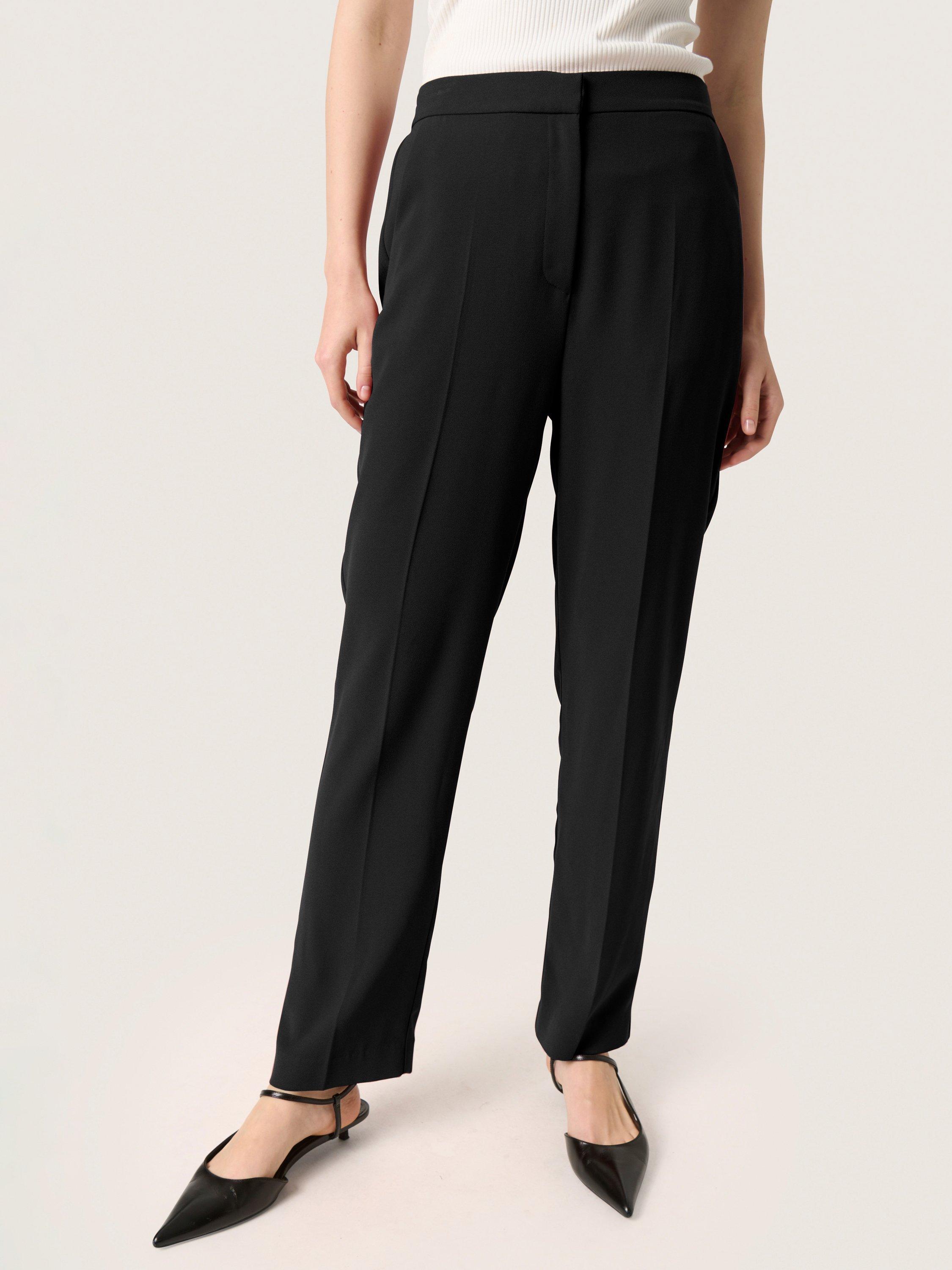 Product image 1 of 6, which shows Soaked In Luxury Straight Leg Trousers, Black, M