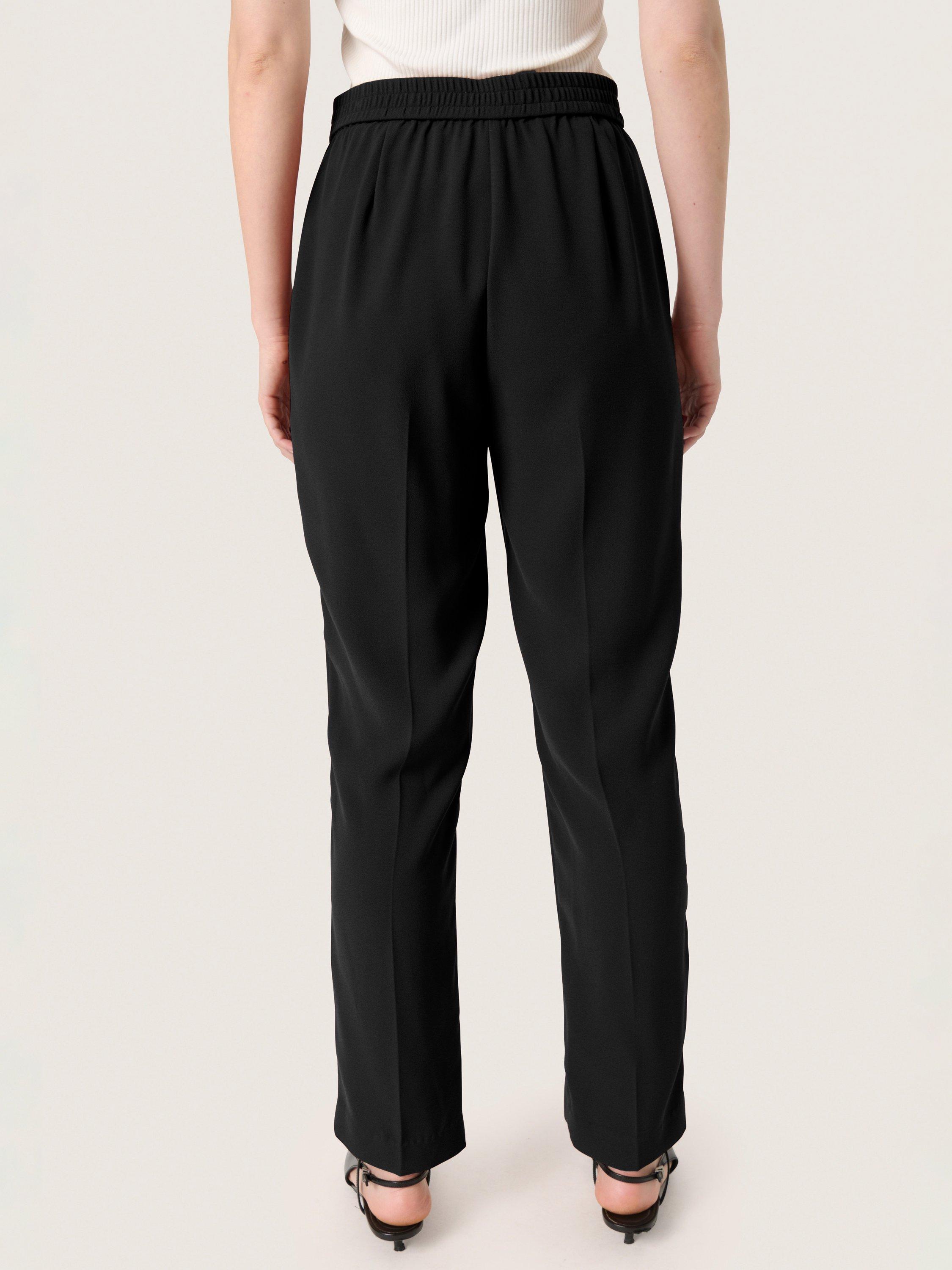 Product image 2 of 6, which shows Soaked In Luxury Straight Leg Trousers, Black, M