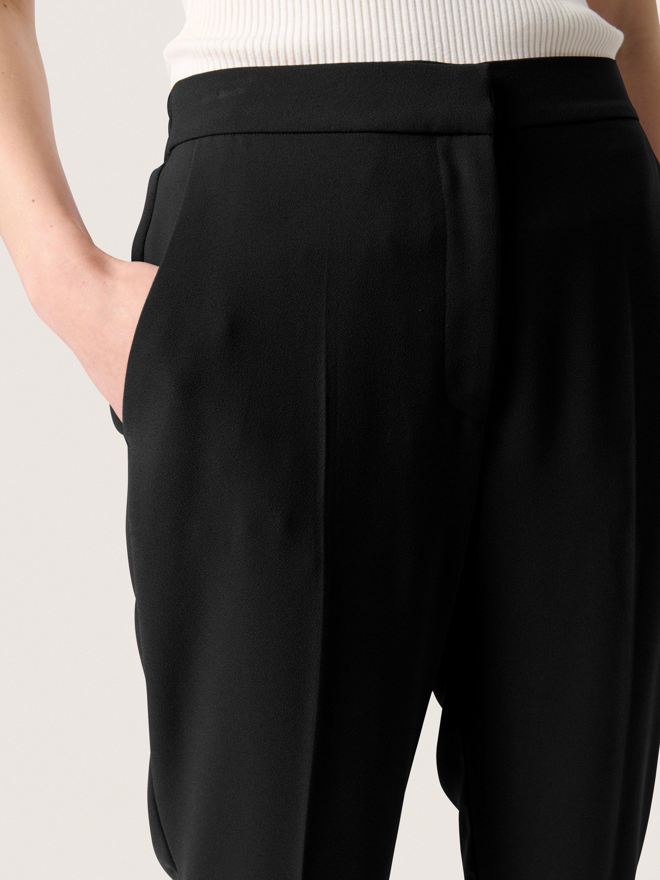 Product image 4 of 6, which shows Soaked In Luxury Straight Leg Trousers, Black, M