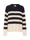 Soaked in Luxury Wool Blend Knitted Jumper, Night Sky/Sandshelll