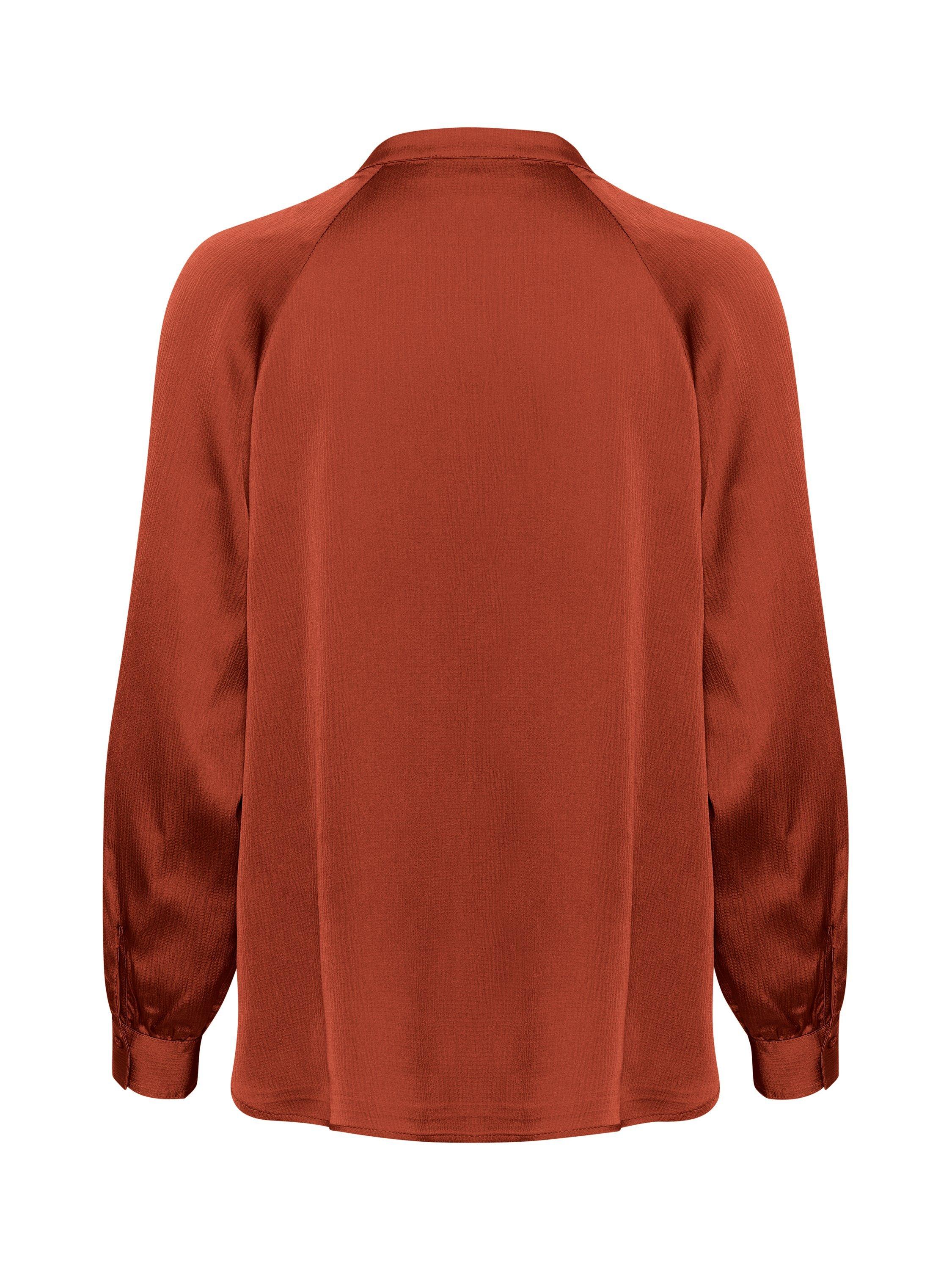 Product image 6 of 6, which shows Soaked In Luxury Ioana V-Neck Blouse, Russet Brown, XS
