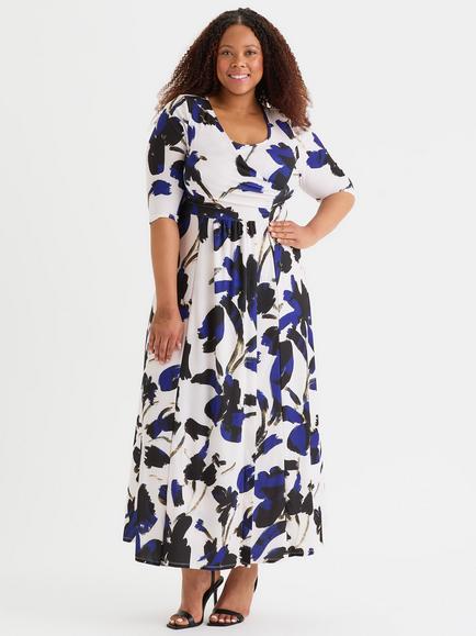 Scarlett & Jo Abstract Floral Ruched Maxi Dress, Multi, Multi