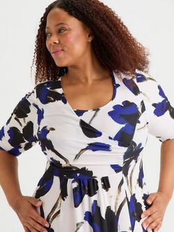 Scarlett & Jo Abstract Floral Ruched Maxi Dress, Multi - view 2, Multi