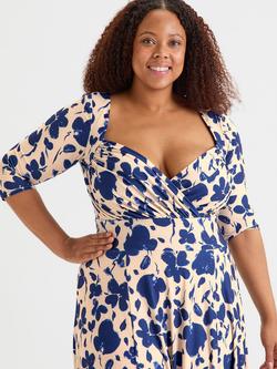 Scarlett & Jo Elizabeth Print Maxi Dress, Cream/Blue - view 2, Cream/Blue