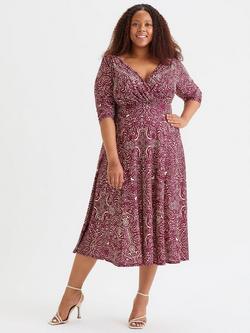 Scarlett & Jo Helena Paisley Dress, Wine/Cream