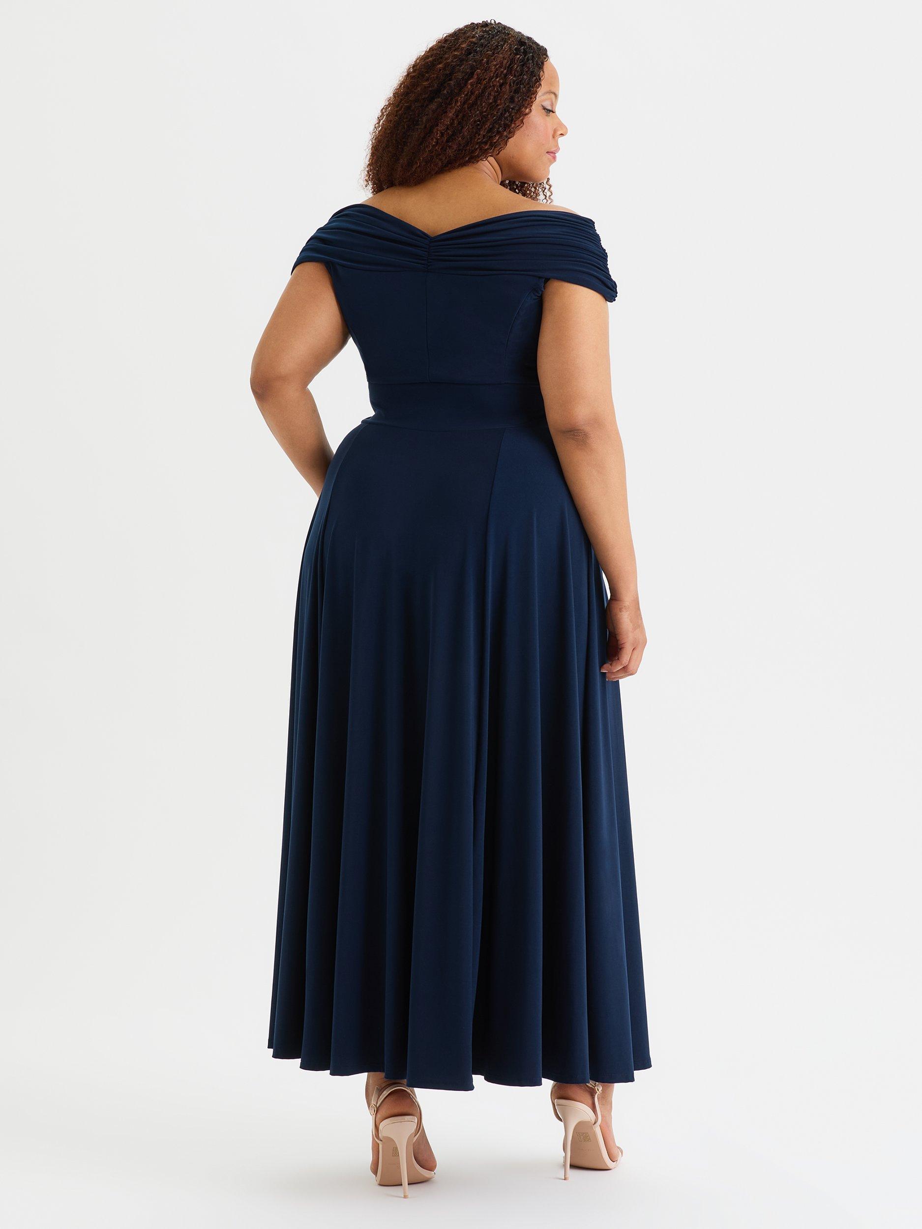 Product image 4 of 4, which shows Scarlett & Jo Bardot Maxi Dress, Navy, 12