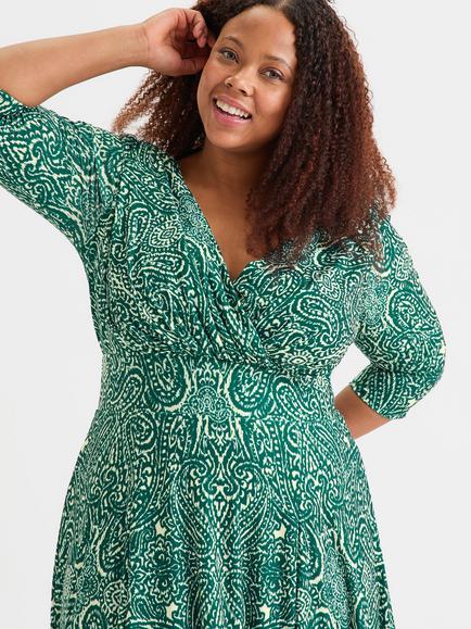 Scarlett & Jo Helena Paisley Dress - view 2, Teal/Cream