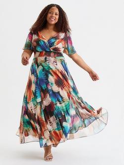 Scarlett & Jo Isabelle Floral Float Sleeve Maxi Dress, Multi, Multi