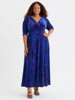 Scarlett & Jo Verity Floral Velvet Maxi Dress, Cobalt Blue, Cobalt Blue