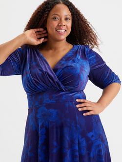 Scarlett & Jo Verity Floral Velvet Maxi Dress, Cobalt Blue - view 2, Cobalt Blue