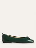 Boden Kitty Leather Flexible Sole Ballerina Pumps, Pine Patent