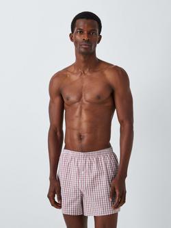 John Lewis Organic Cotton Gingham Check Boxer Shorts, Pack of 3, Multi - view 2, Multi