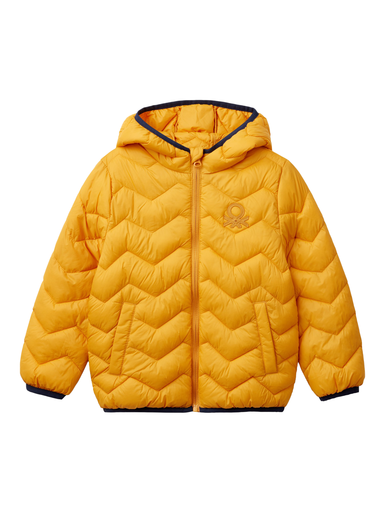 Benetton Kids Zig Zag Padded Jacket Ochre