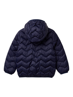 Benetton Kids' Zig Zag Padded Jacket, Night Blue - view 2, Night Blue