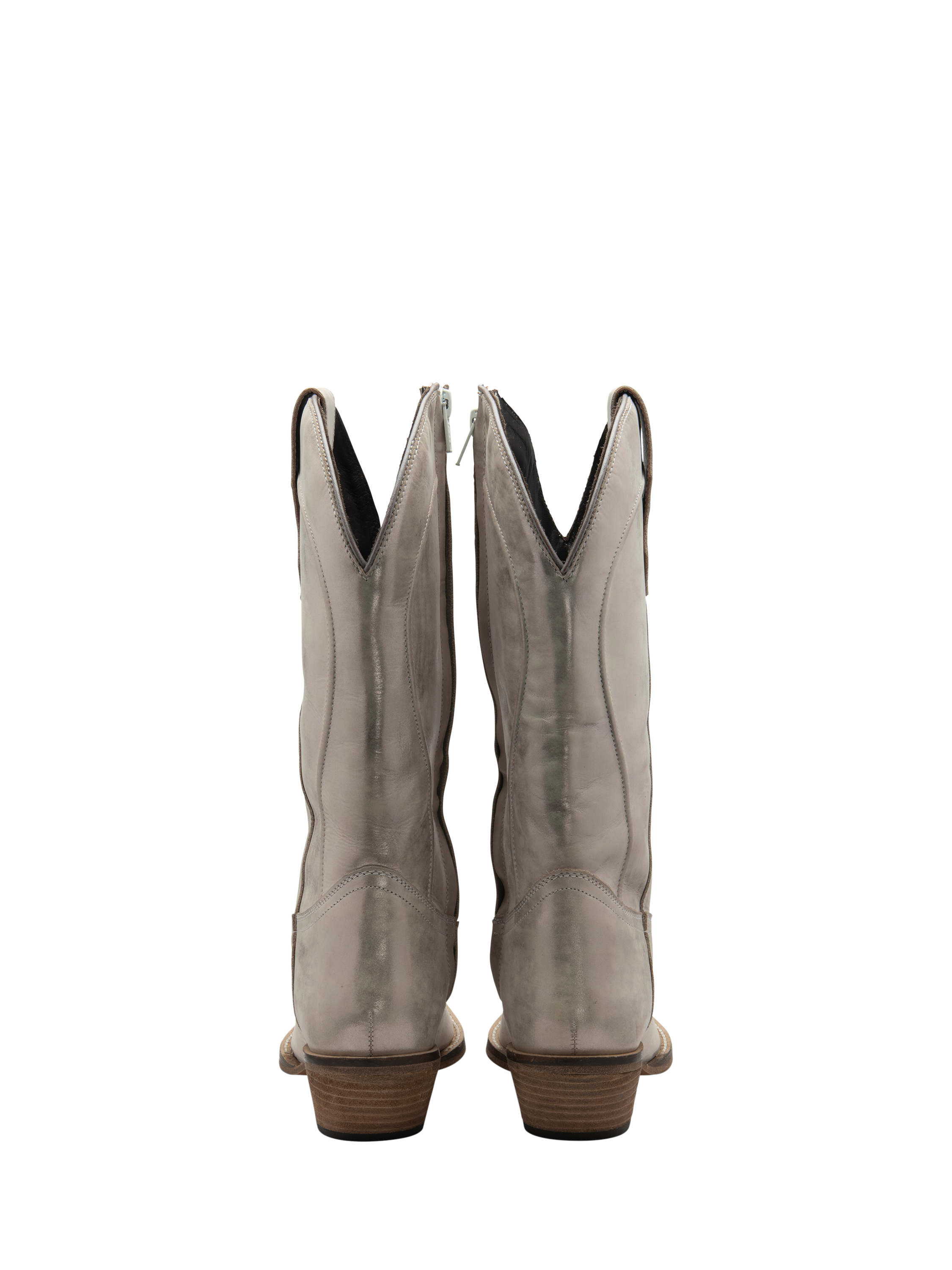 Product image 3 of 4, which shows Ravel Cline Leather Cowboy Boots, Silver, 3