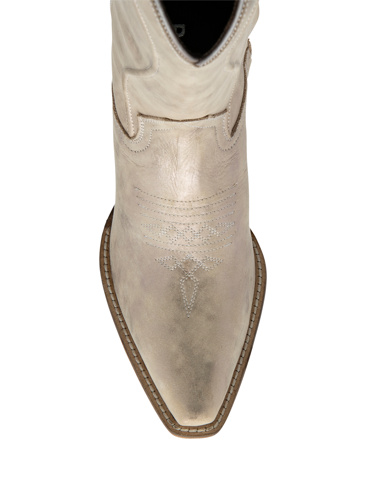 Product image 4 of 4, which shows Ravel Cline Leather Cowboy Boots, Silver, 3
