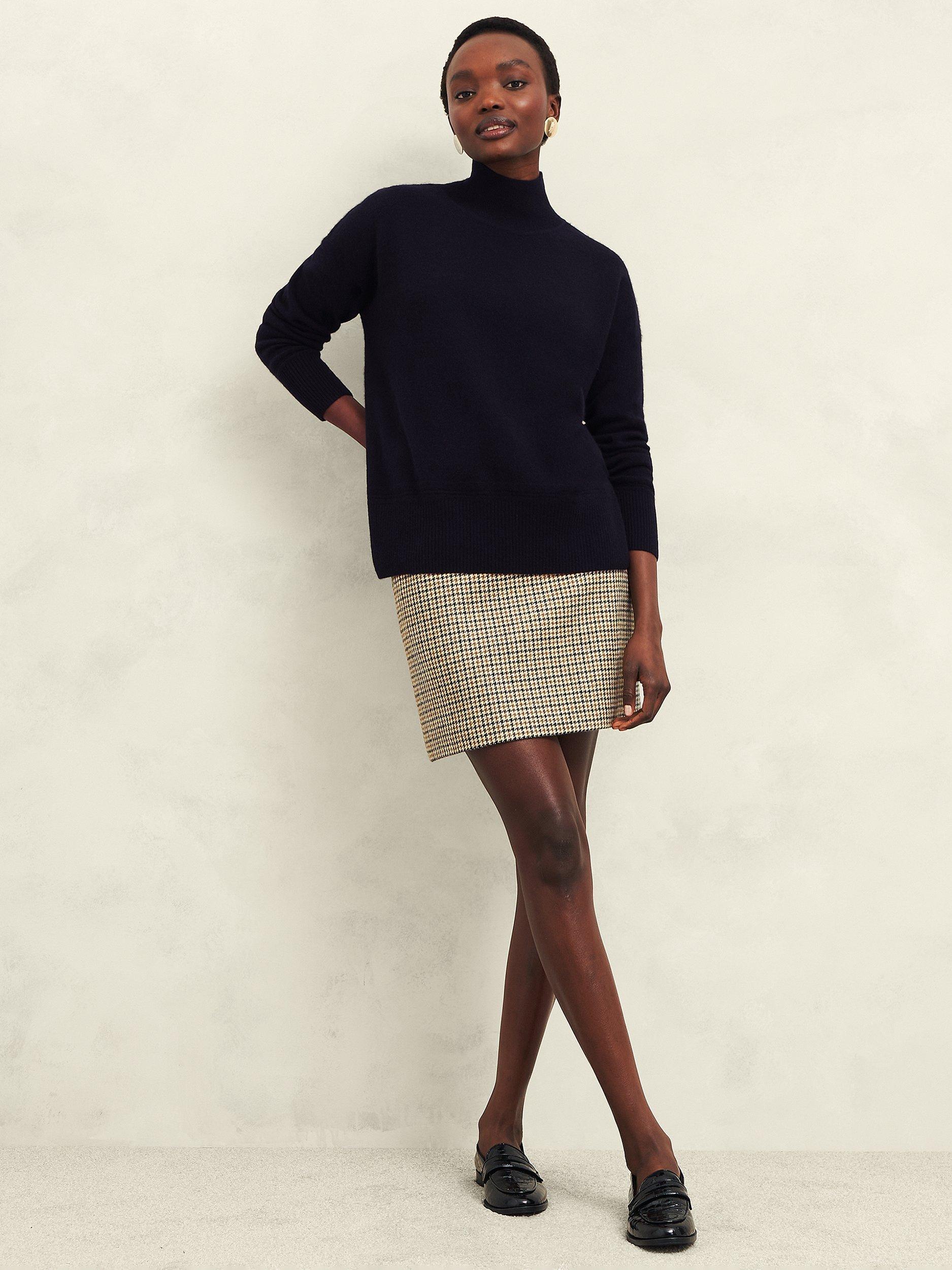 Product image 1 of 7, which shows Hobbs Marlena Cashmere Jumper, Hobbs Navy, L