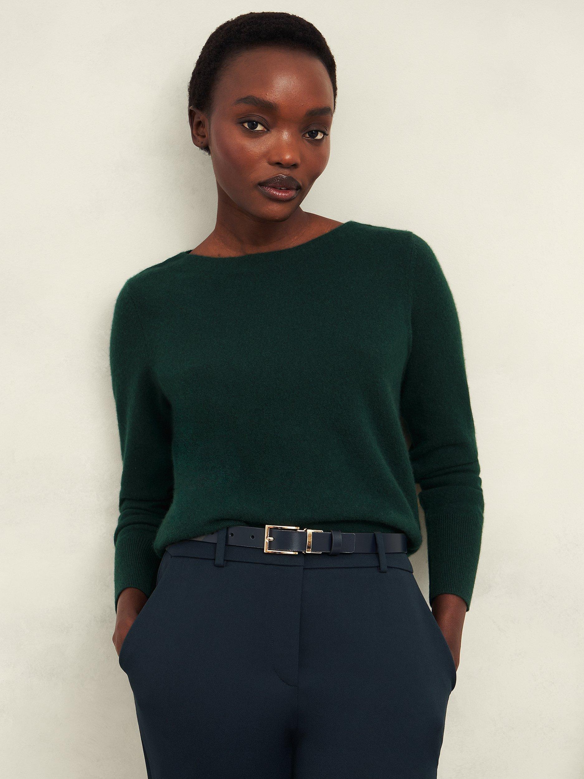 Hobbs Larina Cashmere Jumper, Hawthorn Green