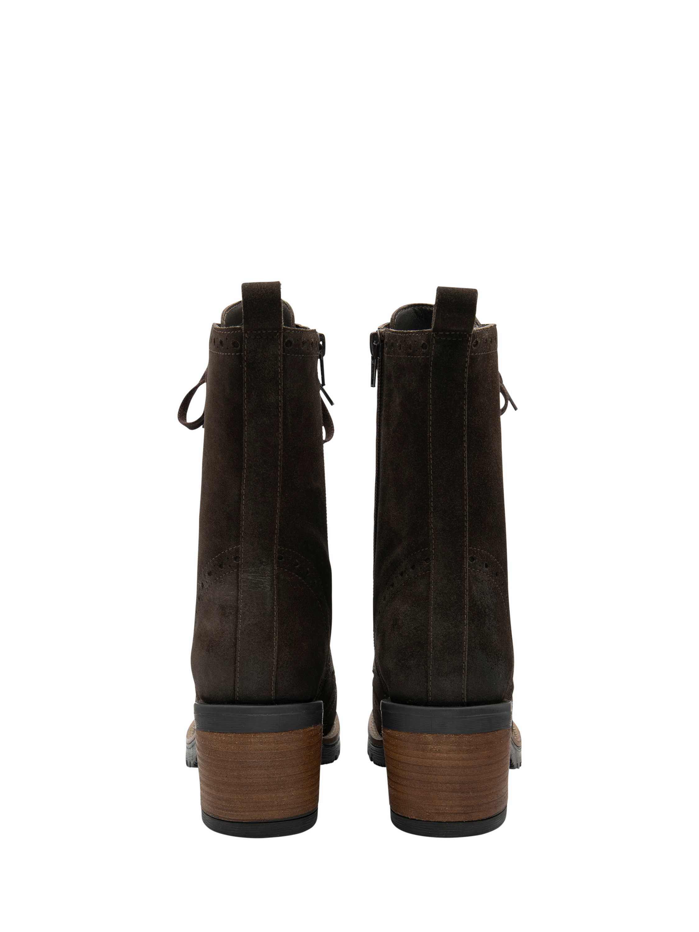 Product image 3 of 4, which shows Ravel Yarrow Suede Brogue Lace-Up Boots, Chocolate, 6