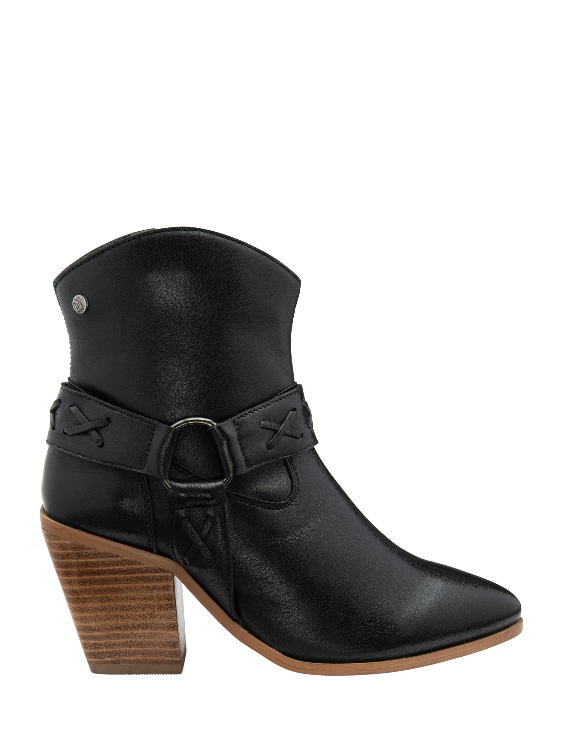 Product image 1 of 4, which shows Ravel Argyll Leather Ankle Boots, Black, 3