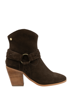 Ravel Argyll Suede Cowboy Heeled Ankle Boots, Brown, Brown