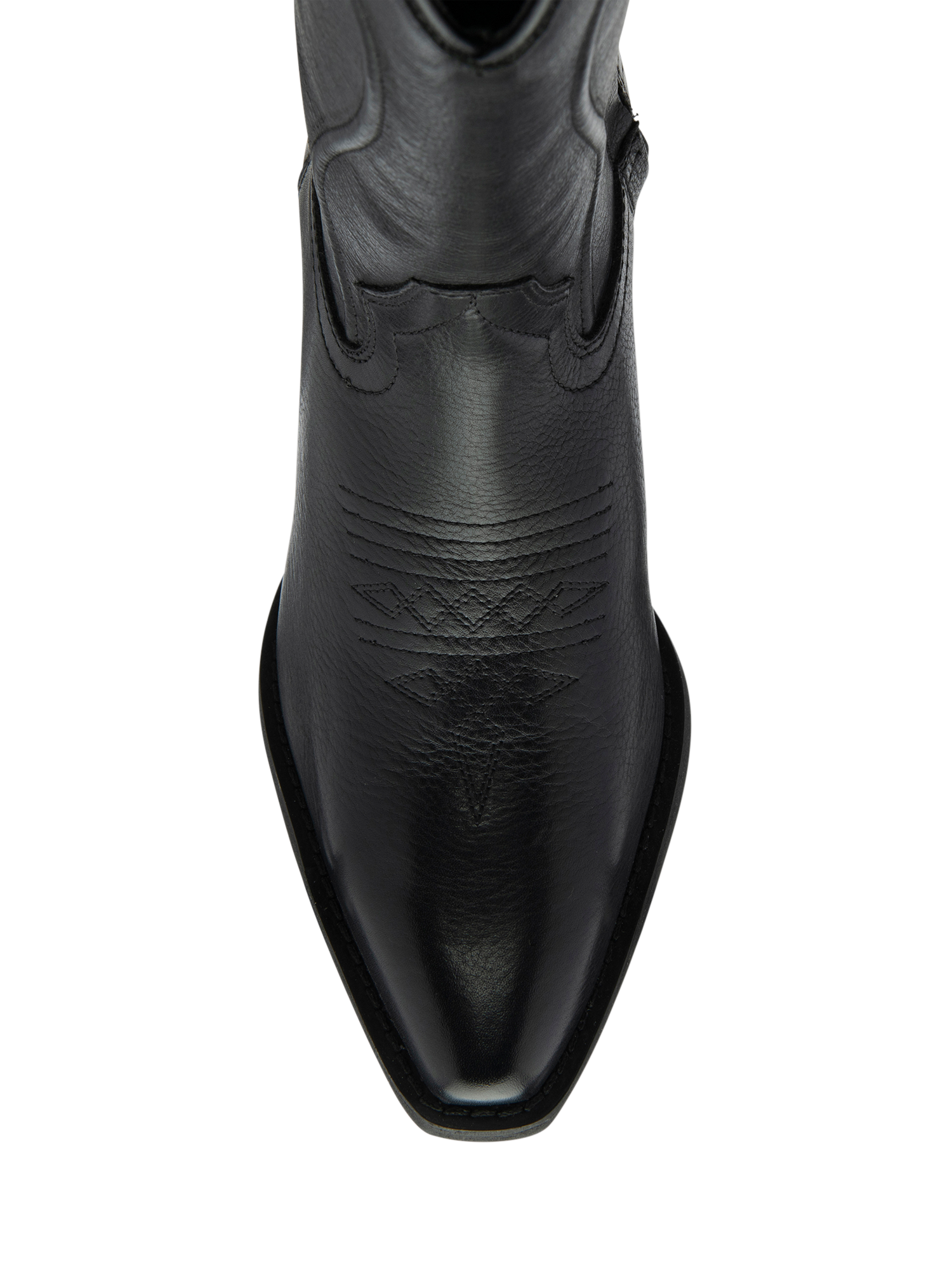 Product image 4 of 4, which shows Ravel Cline Leather Cowboy Boots, Black, 3