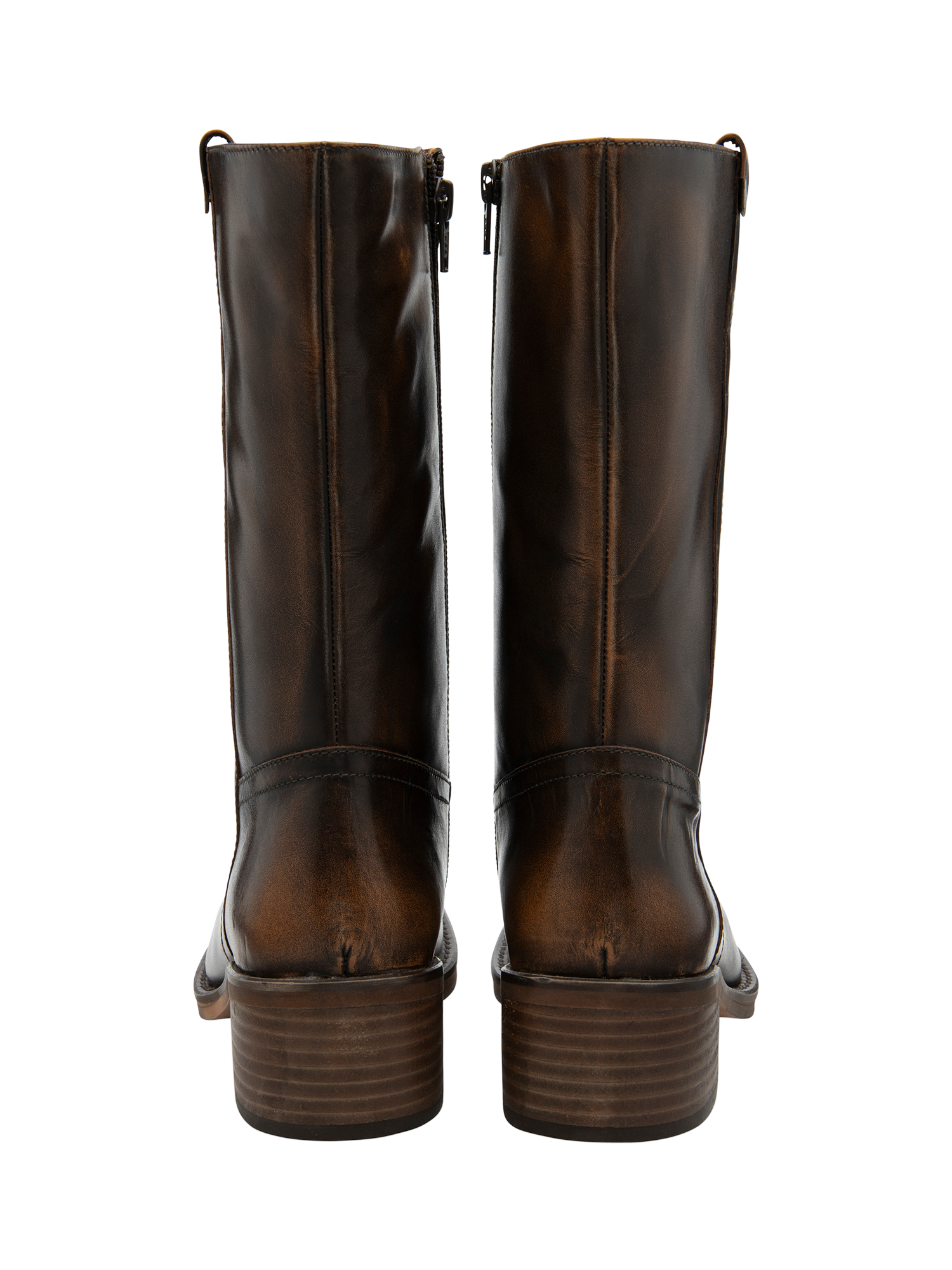 Product image 3 of 4, which shows Ravel Coalburn Leather Block Heeled Boots, Chestnut, 6
